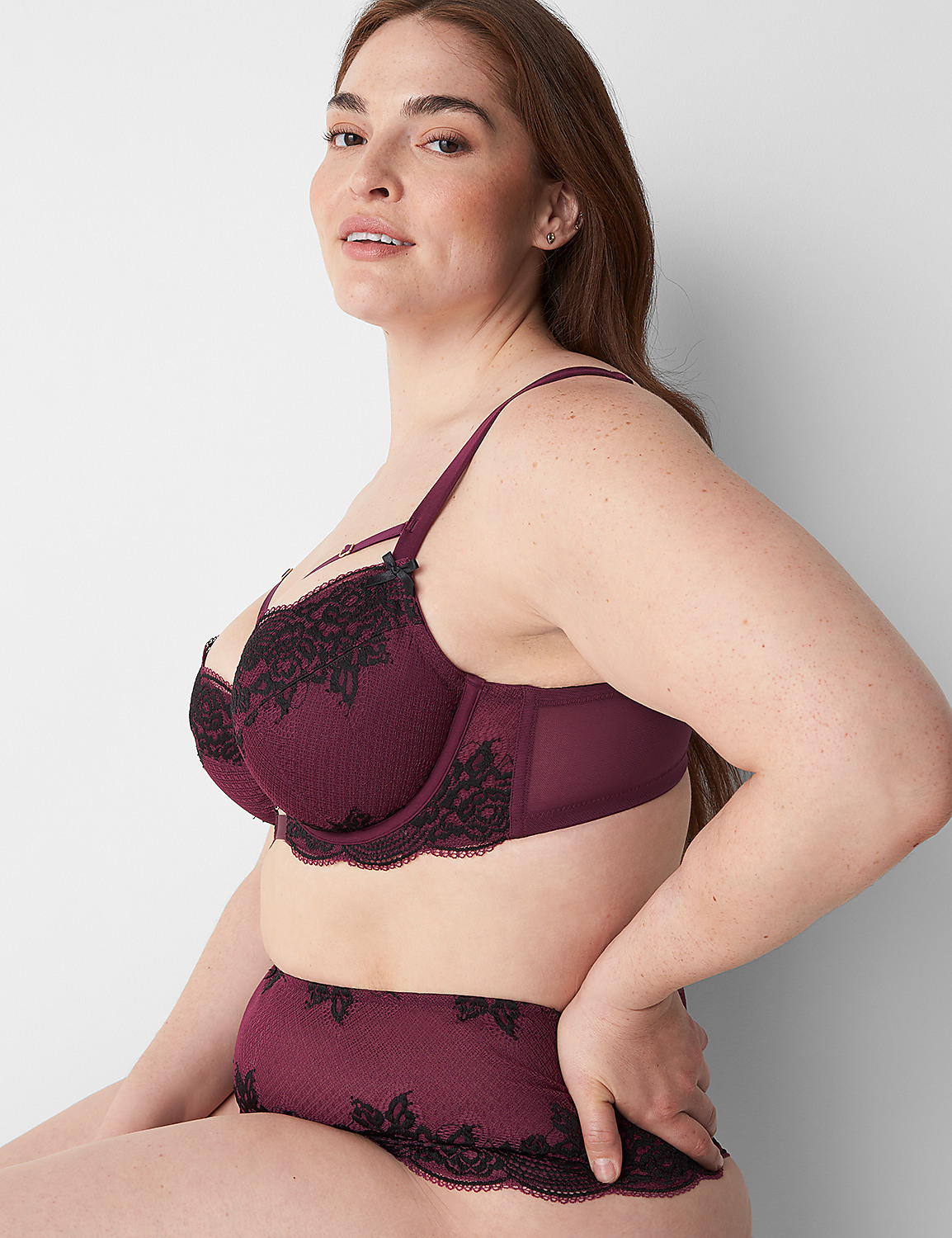 Lace Unlined Curvy Balconette Bra Product Image 4