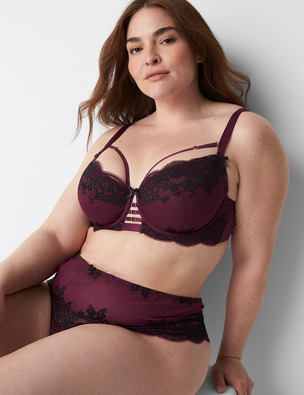 Lace Unlined Curvy Balconette Bra Product Image 3