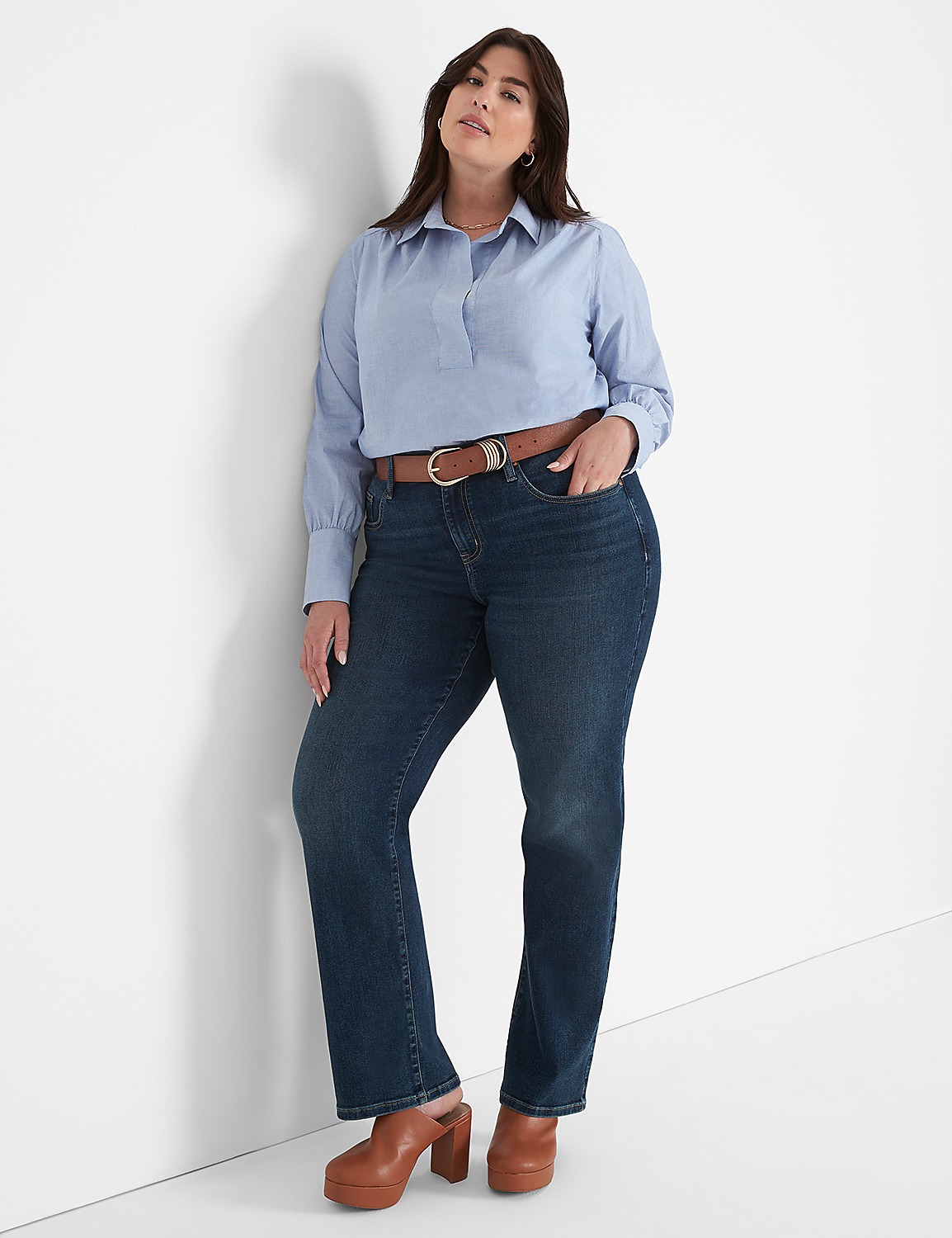 Collared Wide Placket Popover Top Product Image 3