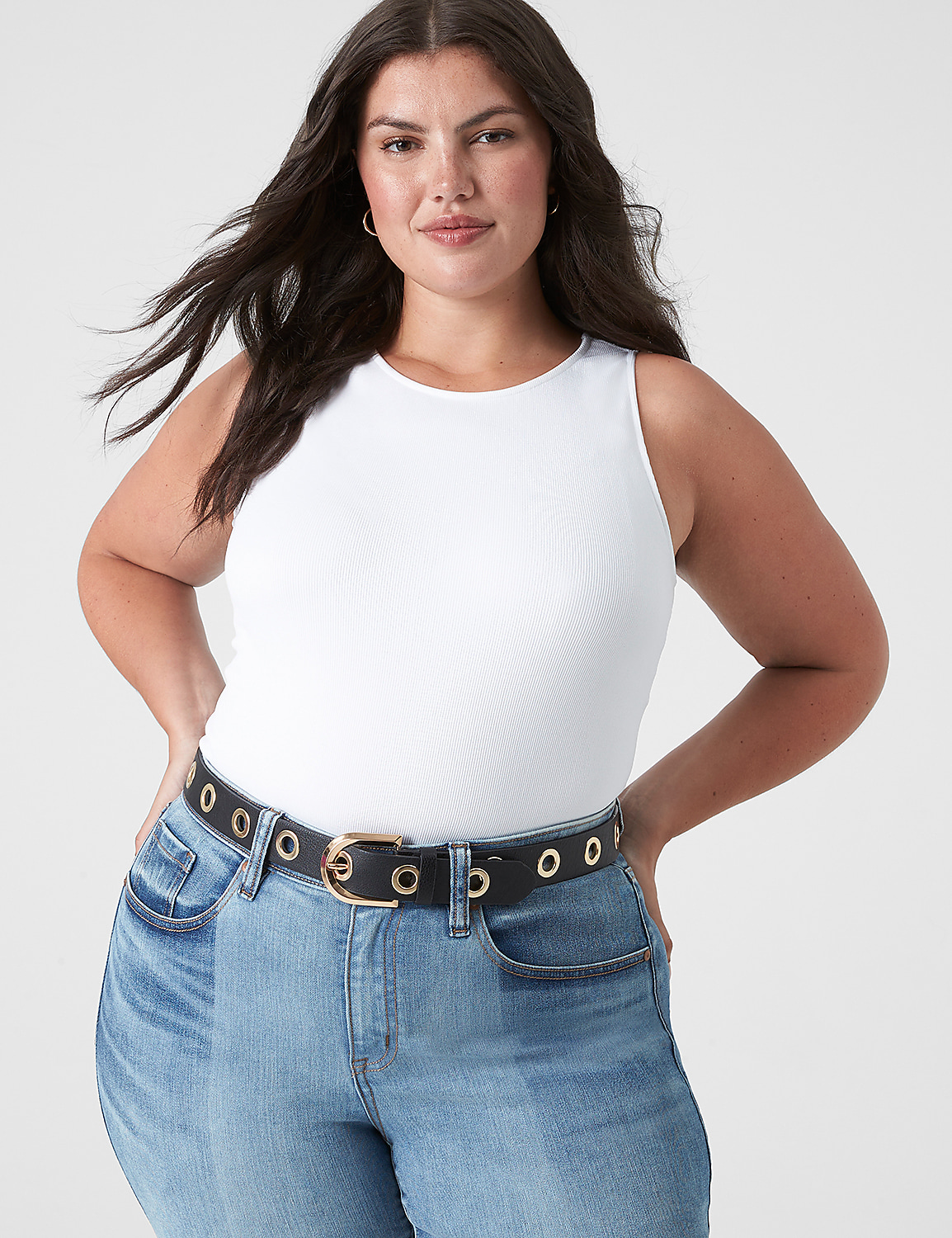 Faux-Leather Grommet Hip Belt Product Image 2