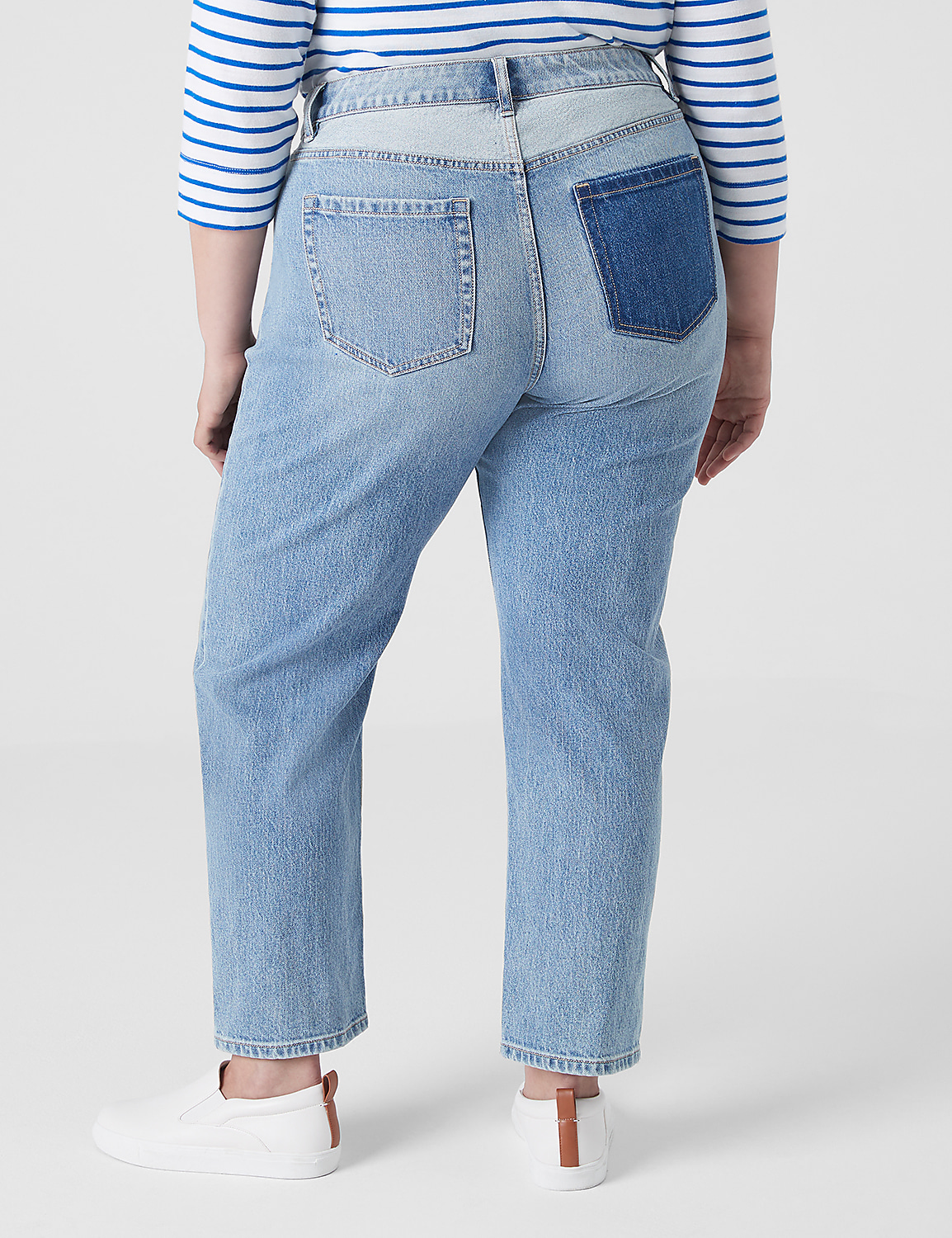 Boyfriend Fit Patchwork Jean Product Image 2