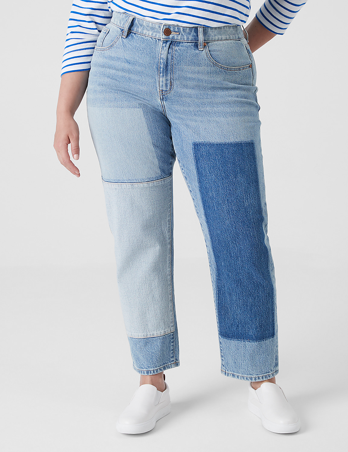 Boyfriend Fit Patchwork Jean Product Image 3