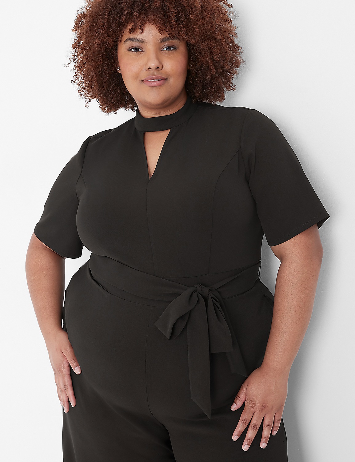 Lena Perfect Sleeve Mock-Neck Wide Leg Jumpsuit Product Image 3