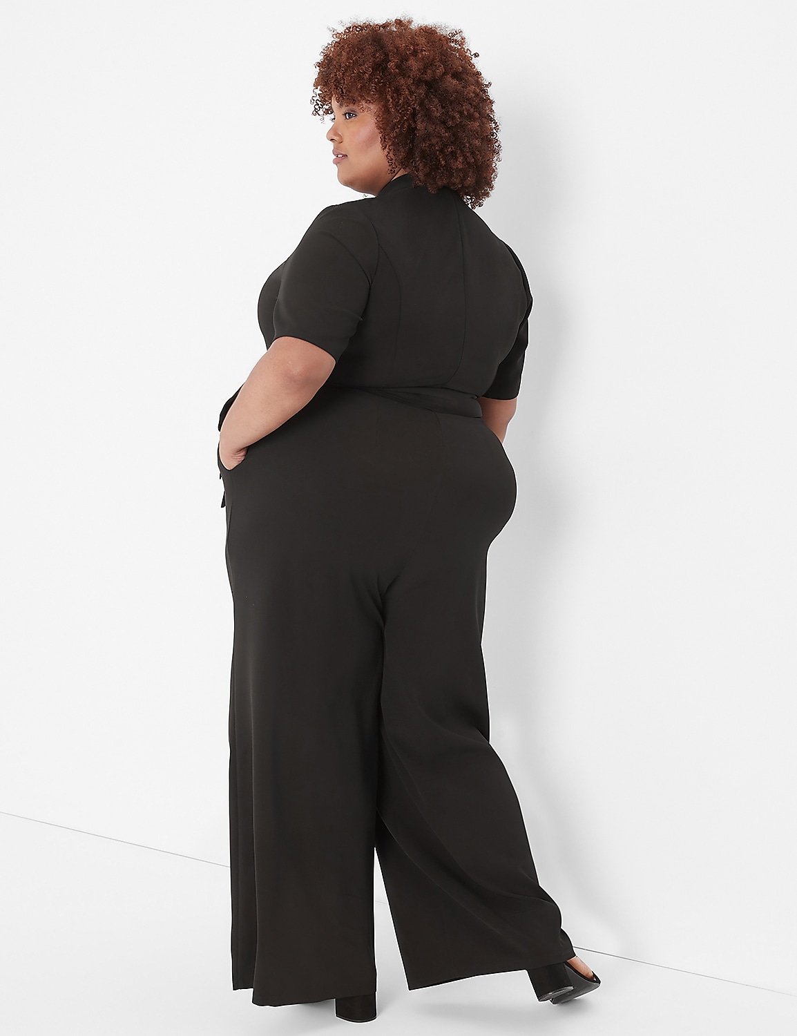 Lena Perfect Sleeve Mock-Neck Wide Leg Jumpsuit Product Image 2