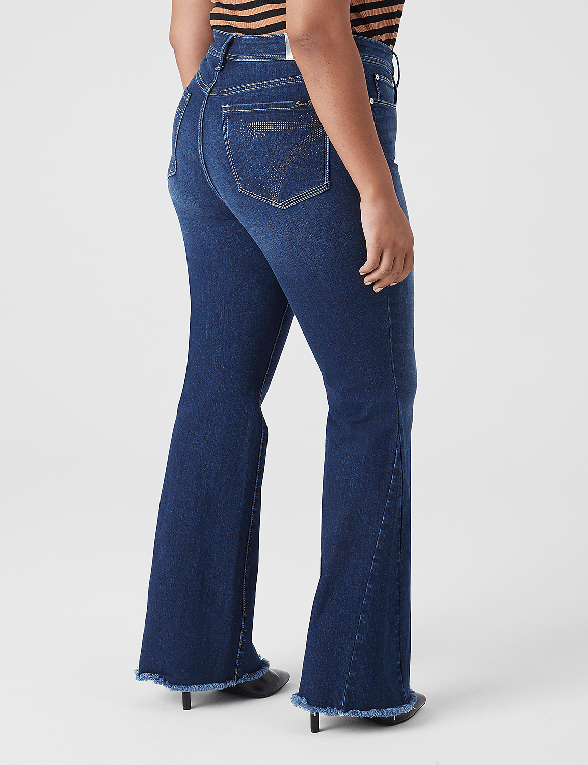 Seven7 High-Rise Flare Jean With Raw Hem Product Image 2