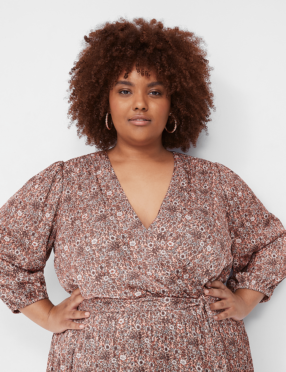 3/4 Sleeve Flounce-Hem Midi Dress Product Image 3