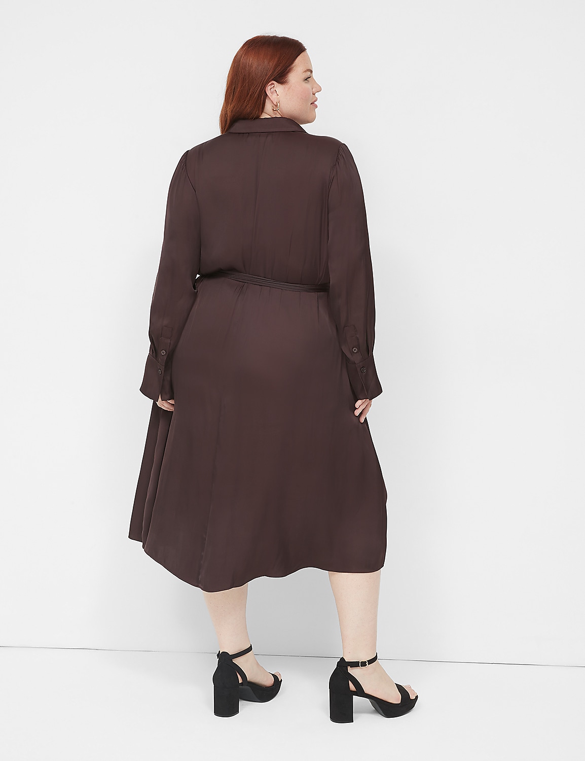 Belted Button-Down Shirt Dress Product Image 2
