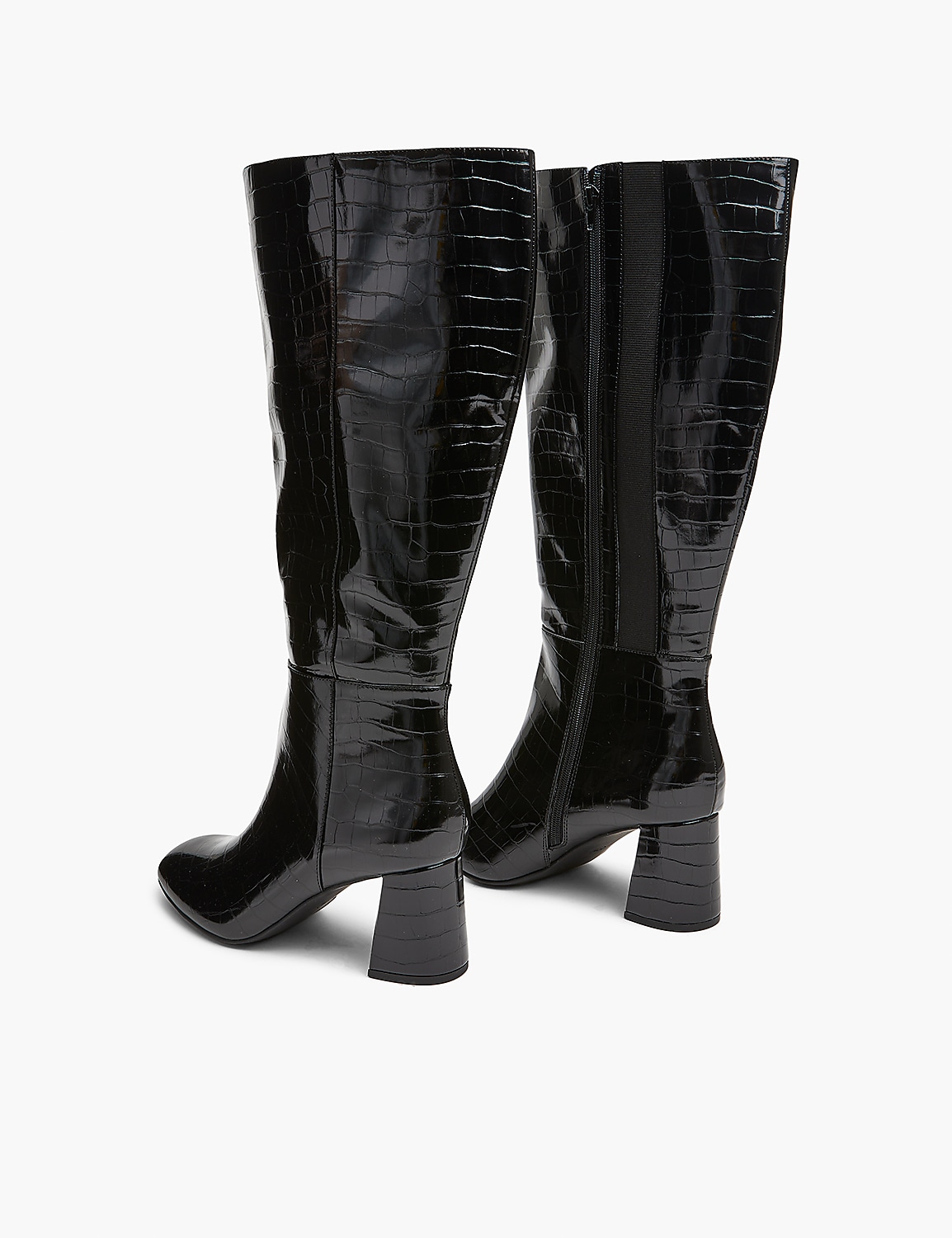 Dream Cloud Croco Faux-Leather Heel Tall Boot Product Image 2