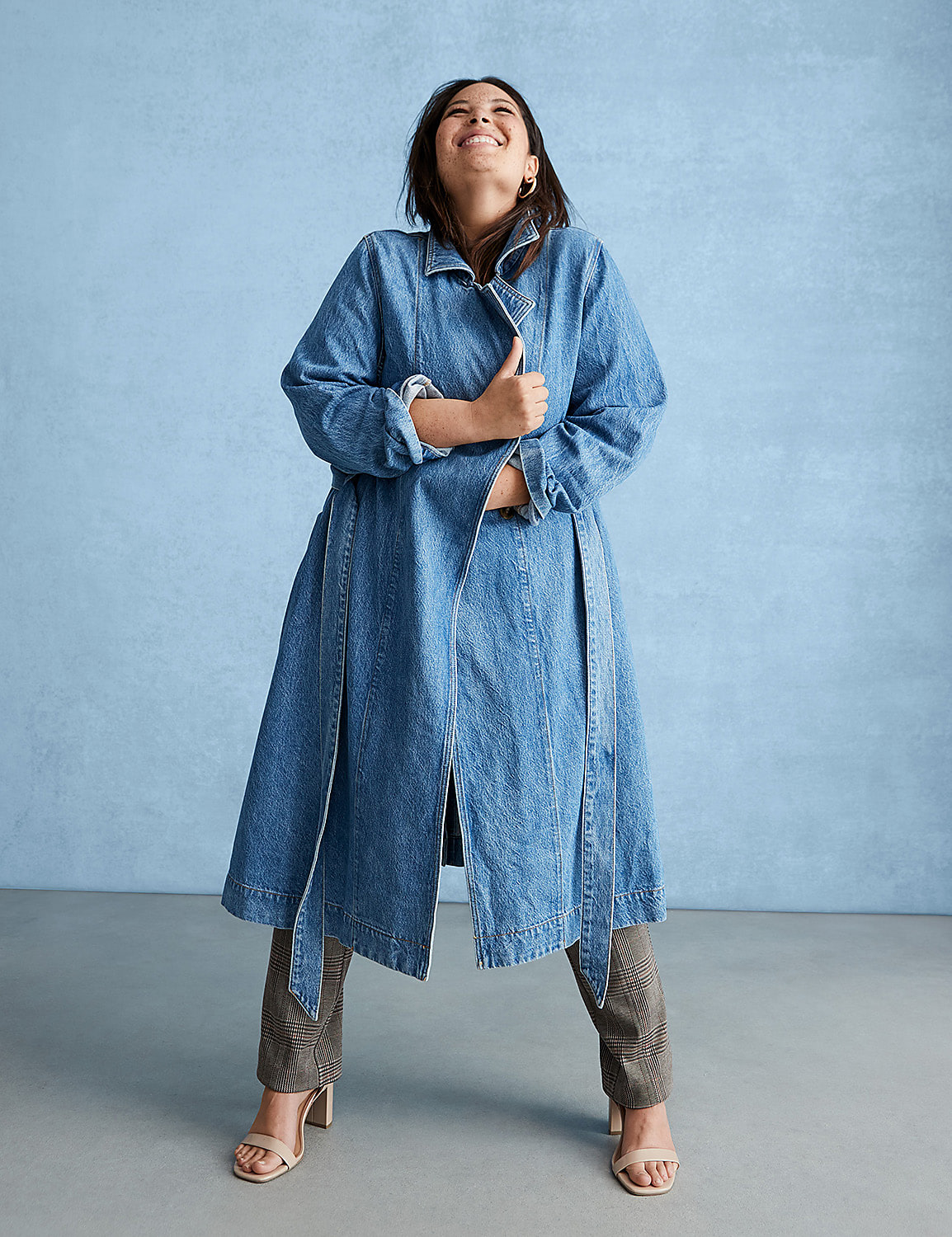 DENIM TRENCH COAT- TUESDAY WASH 113 | LaneBryant