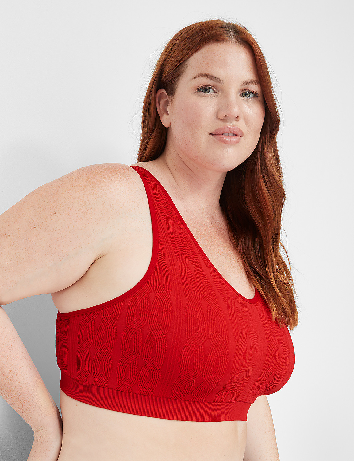 Seamless Cable-Knit Bralette Product Image 3