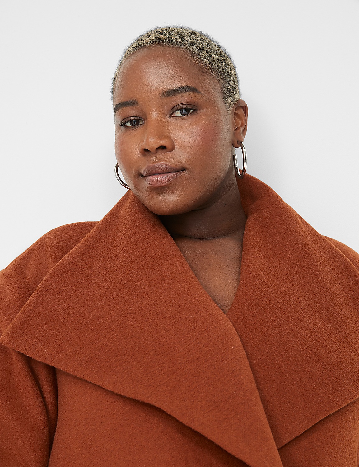 Shawl-Lapel Wool Open-Front Coat Product Image 3