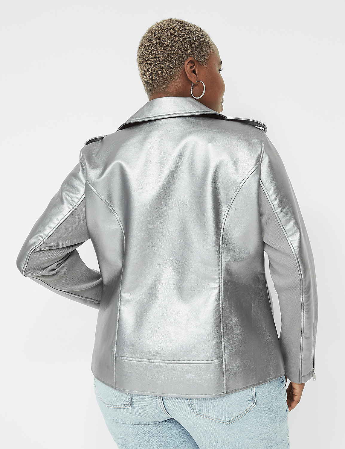 Faux-Leather Moto Jacket Product Image 2