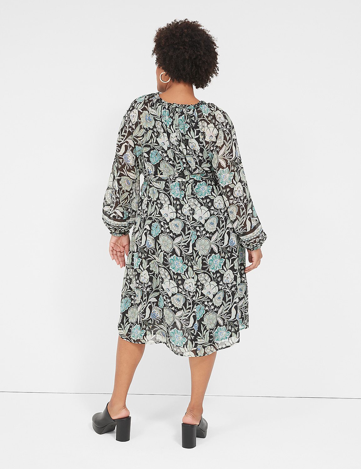 Lurex Ruffle-Trim Notch-Neck Mini Dress Product Image 2