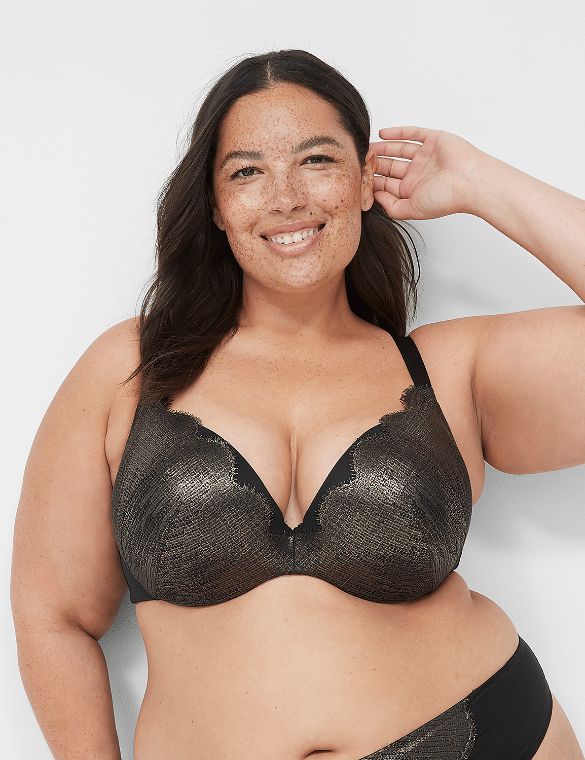 Foil Lace Max Boost Plunge Bra Product Image 4