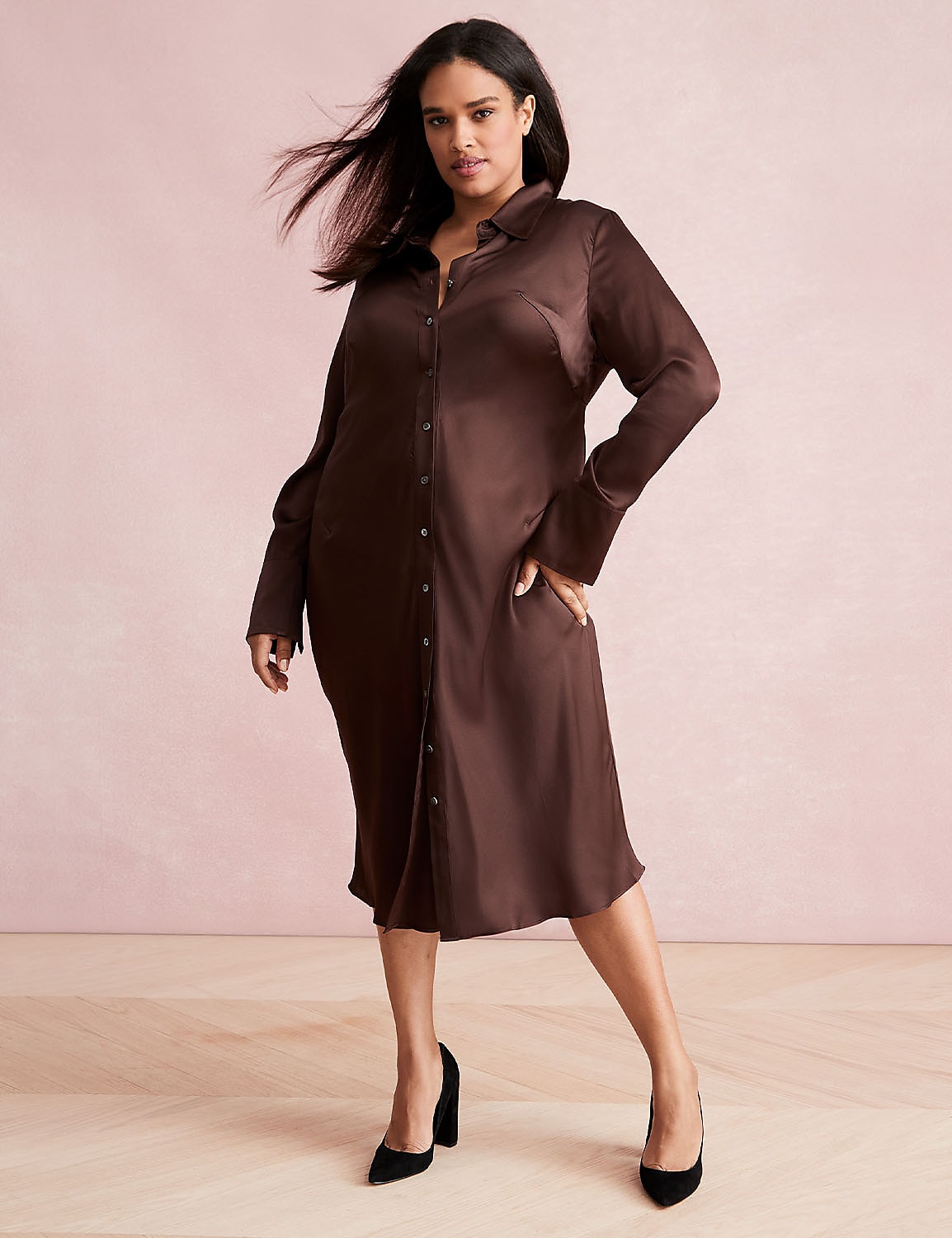 Belted Button-Down Shirt Dress Product Image 4