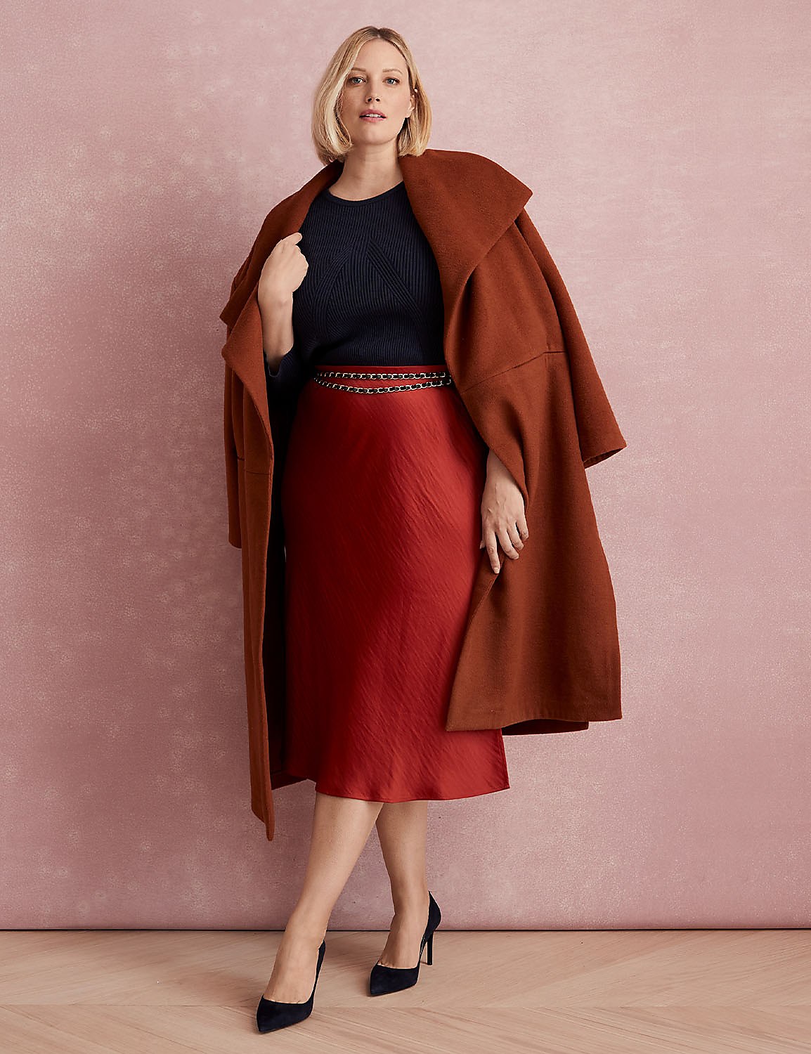 Shawl-Lapel Wool Open-Front Coat Product Image 4