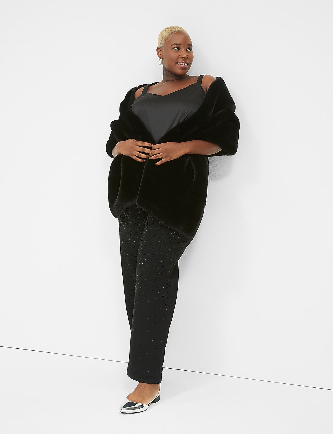 Relaxed V-Neck Satin Slip Cami Product Image 3