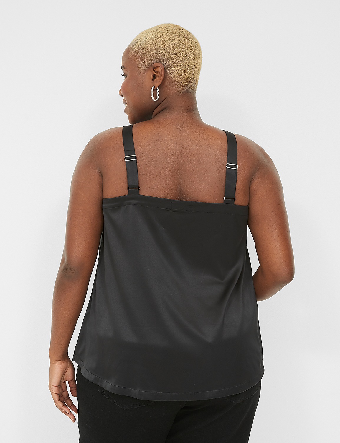 Relaxed V-Neck Satin Slip Cami Product Image 2