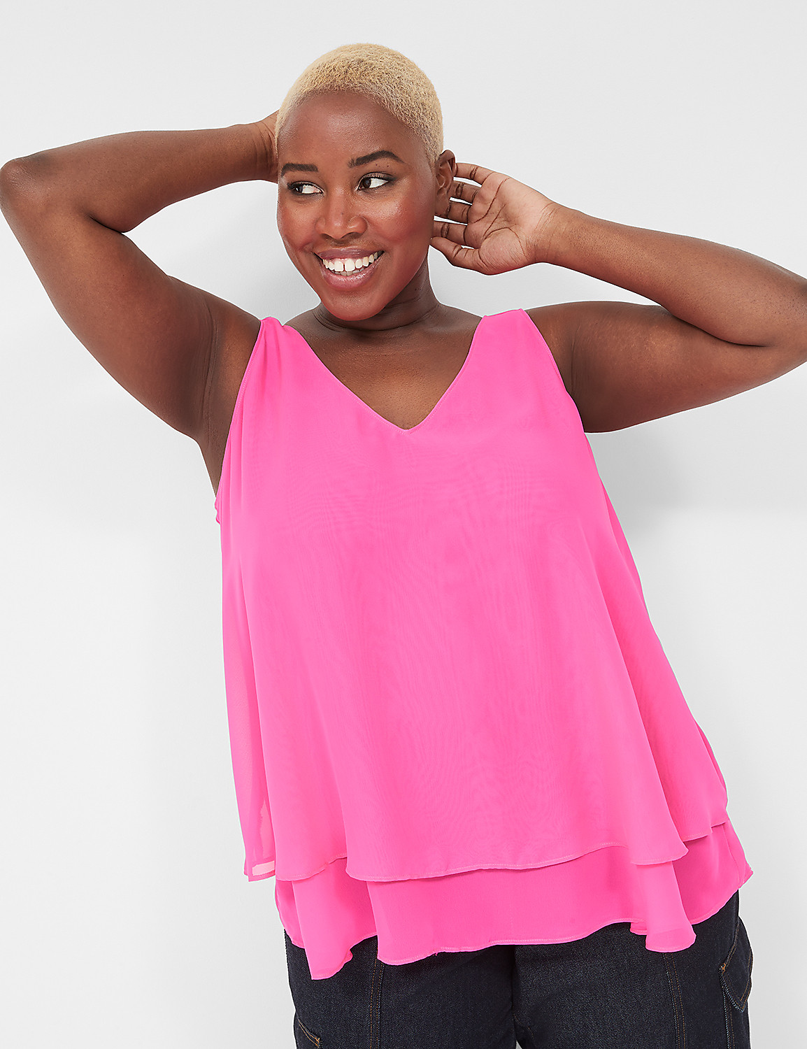 Swing Double-Layer Chiffon Tank Product Image 1
