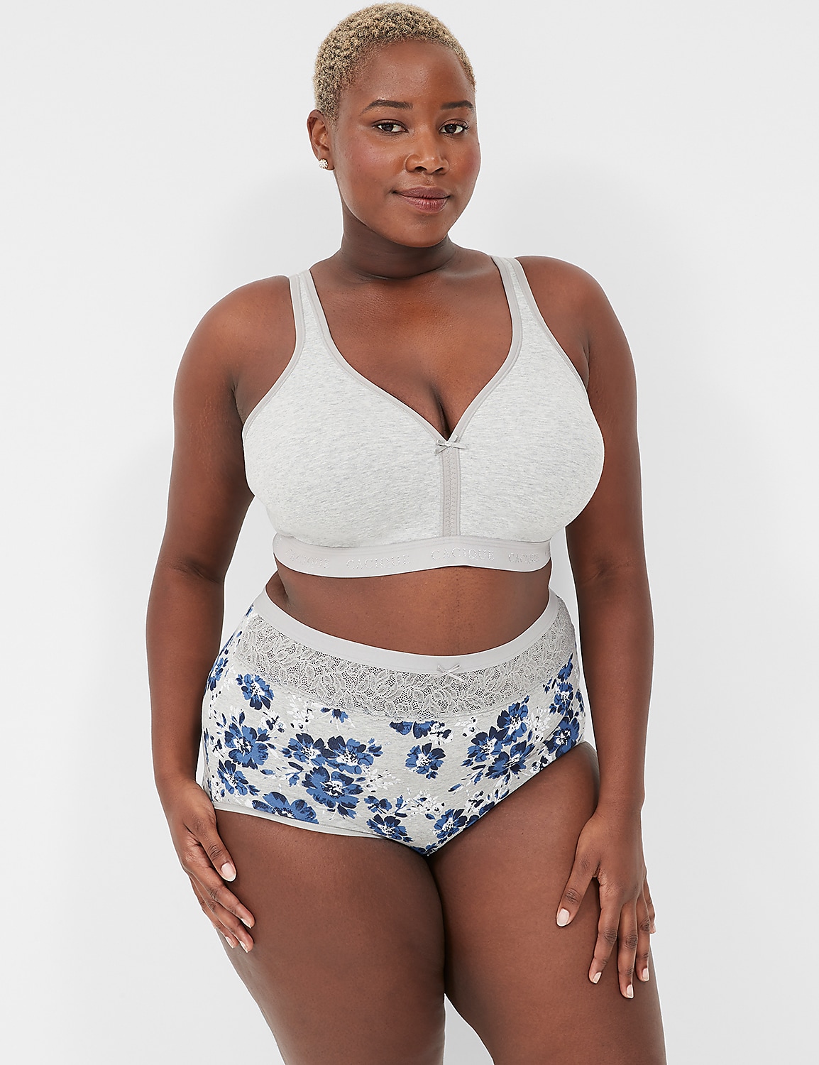 Cotton High-Waist Brief Panty With Lace Waist Product Image 1