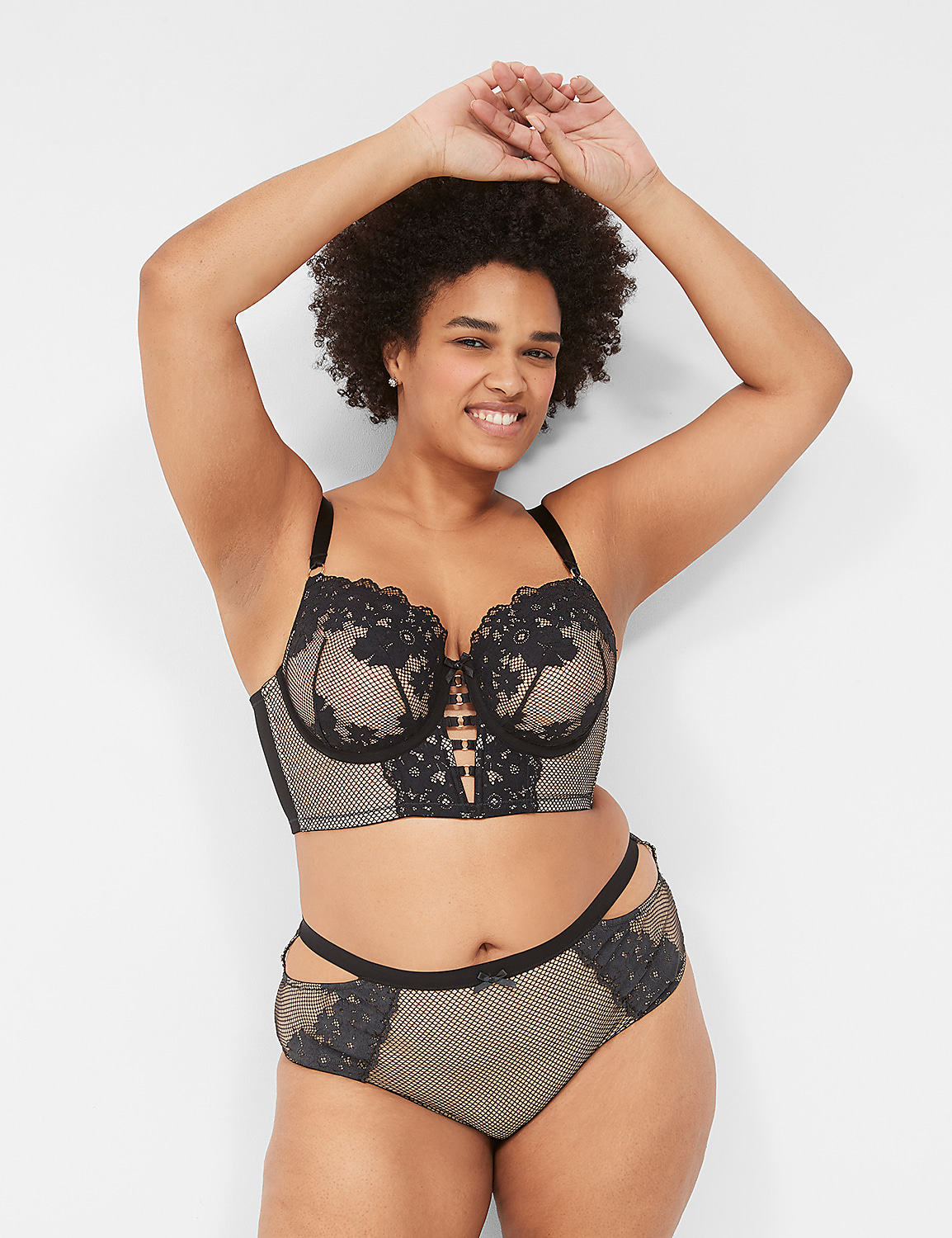 Fishnet Longline Boost Balconette Bra Product Image 1