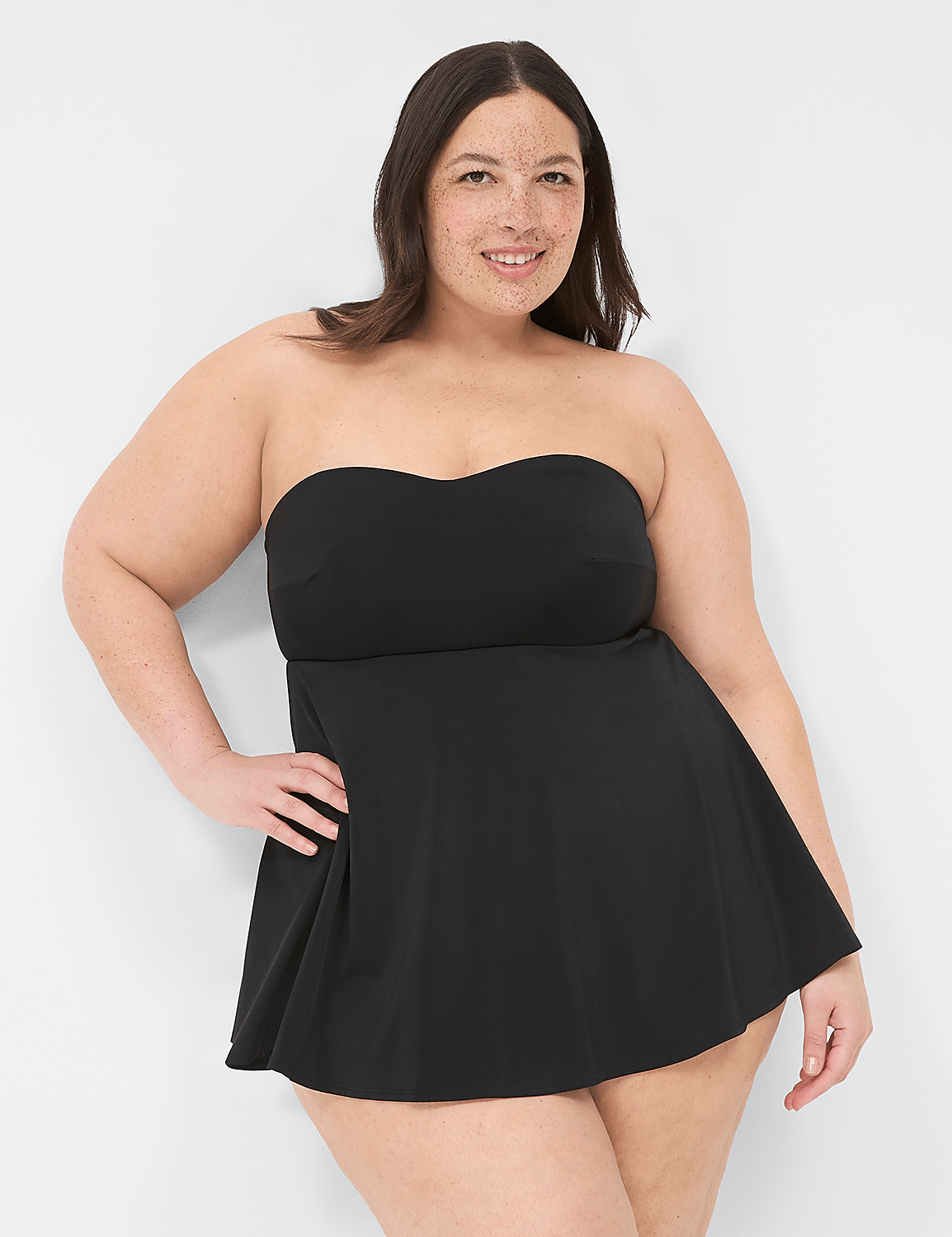 No-Wire Multi-Way Strapless Swim Dress Product Image 1
