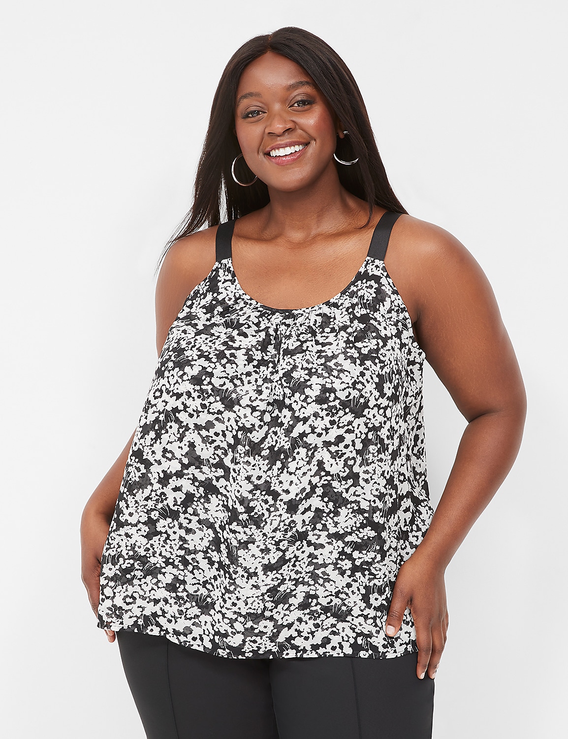 Straight Hem Cami With Grosgrain Ribbon Straps Product Image 1