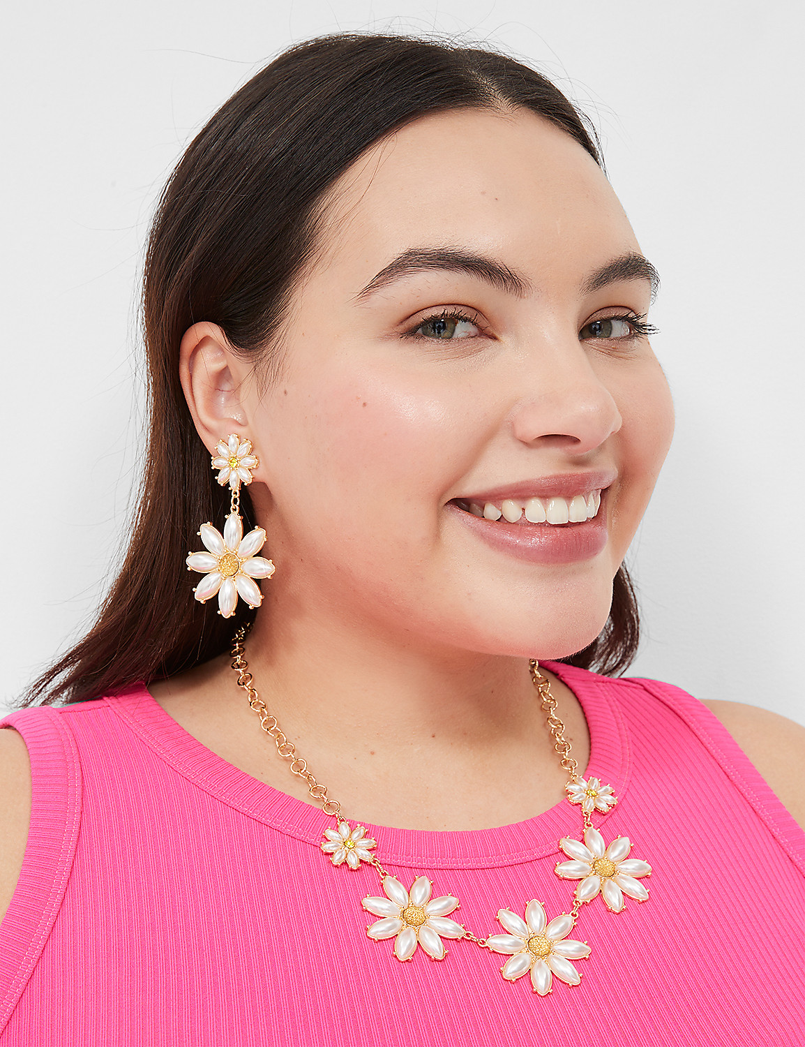 Floral Pearlized Statement Necklace Product Image 1