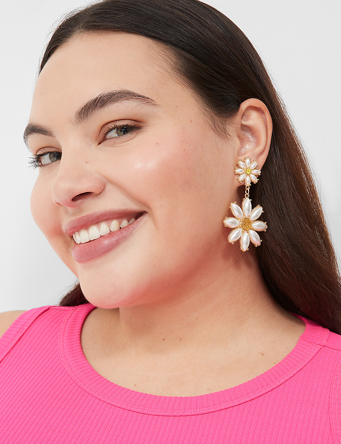 Floral Pearlized Statement Earrings Product Image 1