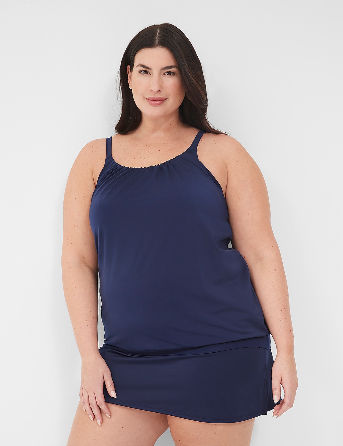 No-Wire Blouson Tankini Top Product Image 1