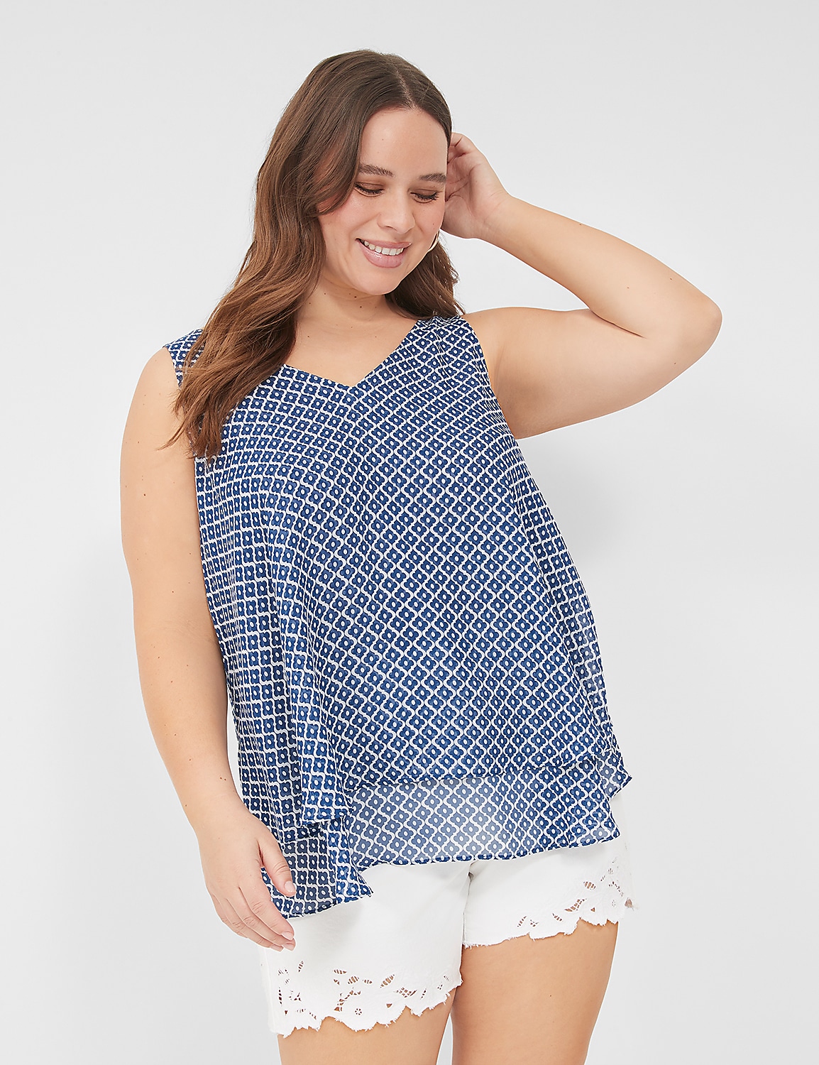 Swing Double-Layer Chiffon Tank Product Image 1