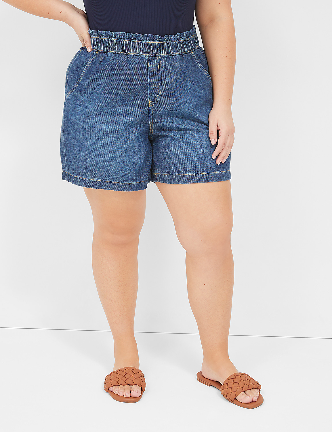 Pull-On Fit Flirty Jean Short Product Image 1