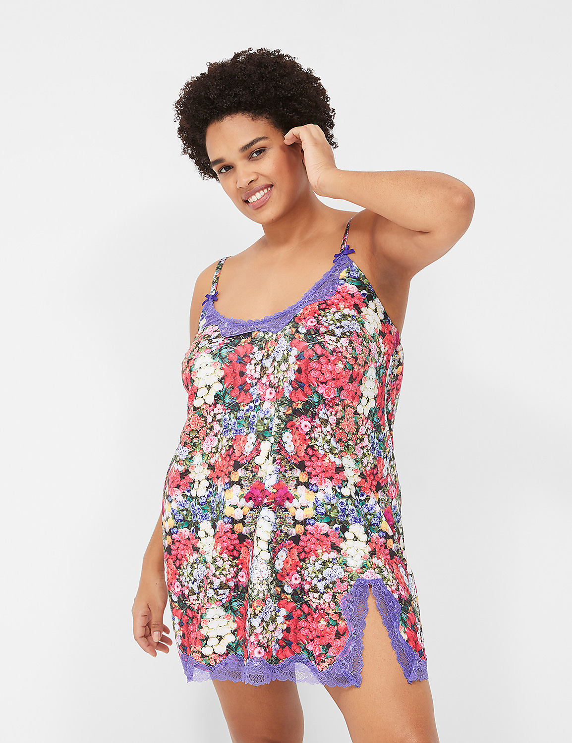 Printed Lace-Trim Slip Product Image 1
