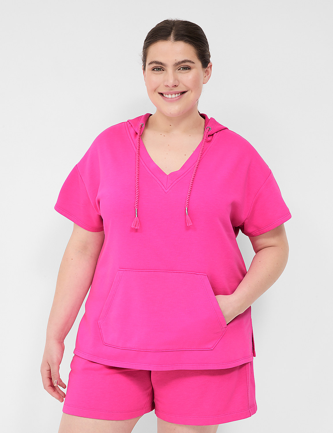 LIVI Short-Sleeve French Terry Hoodie Product Image 1