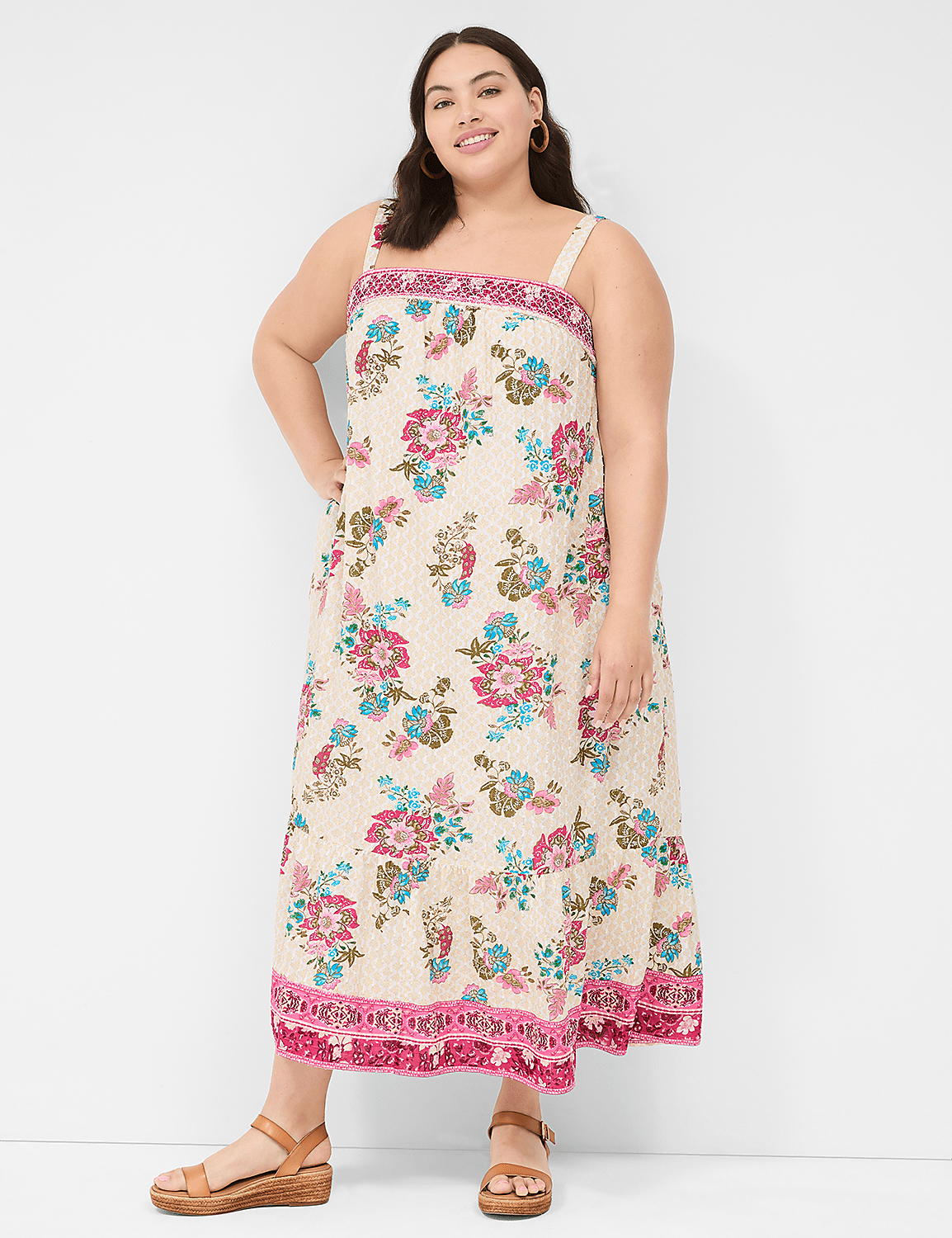 Smocked Square-Neck Maxi Dress Product Image 1