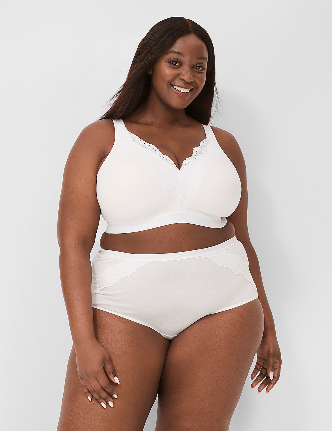 Cotton Full Brief Panty With Lace Trim Product Image 1