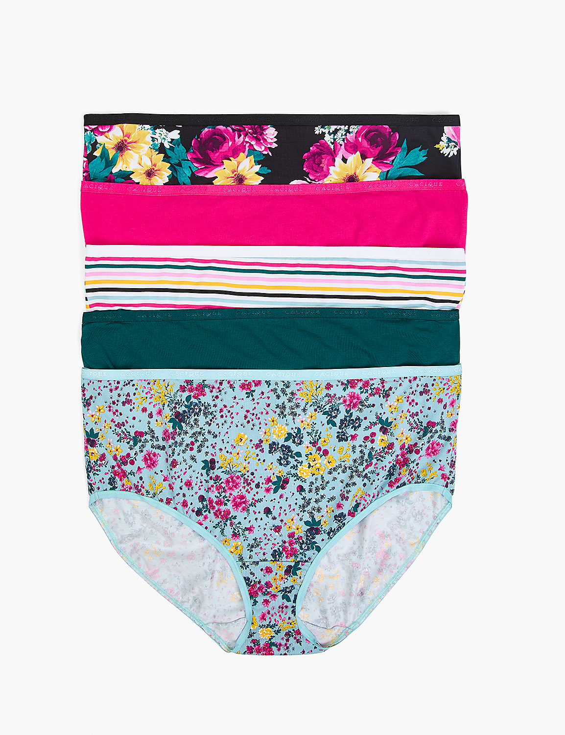 Cotton High-Leg Brief Panty - 5-Pack - thumbnail 3