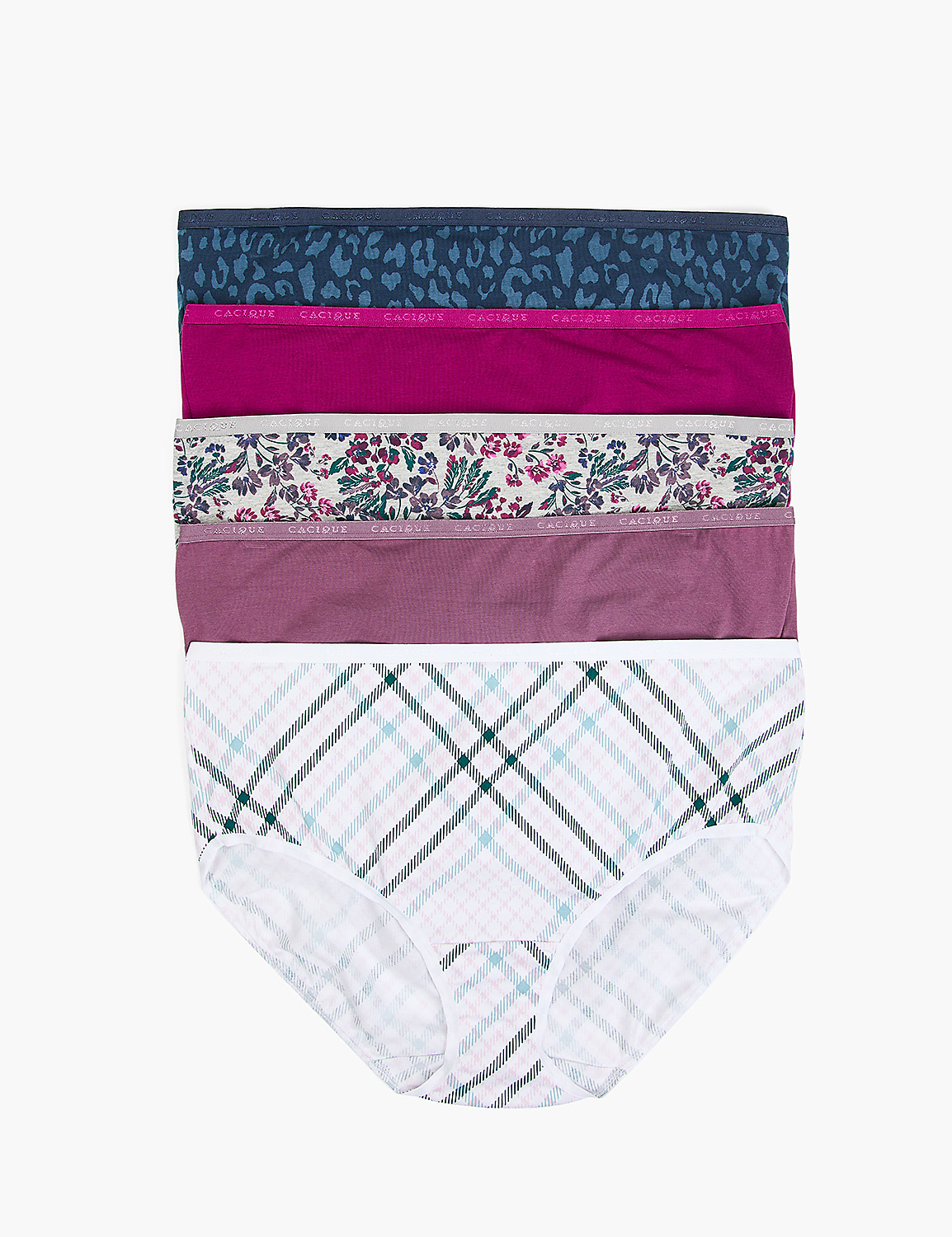 Cotton High-Leg Brief Panty - 5-Pack - thumbnail 2