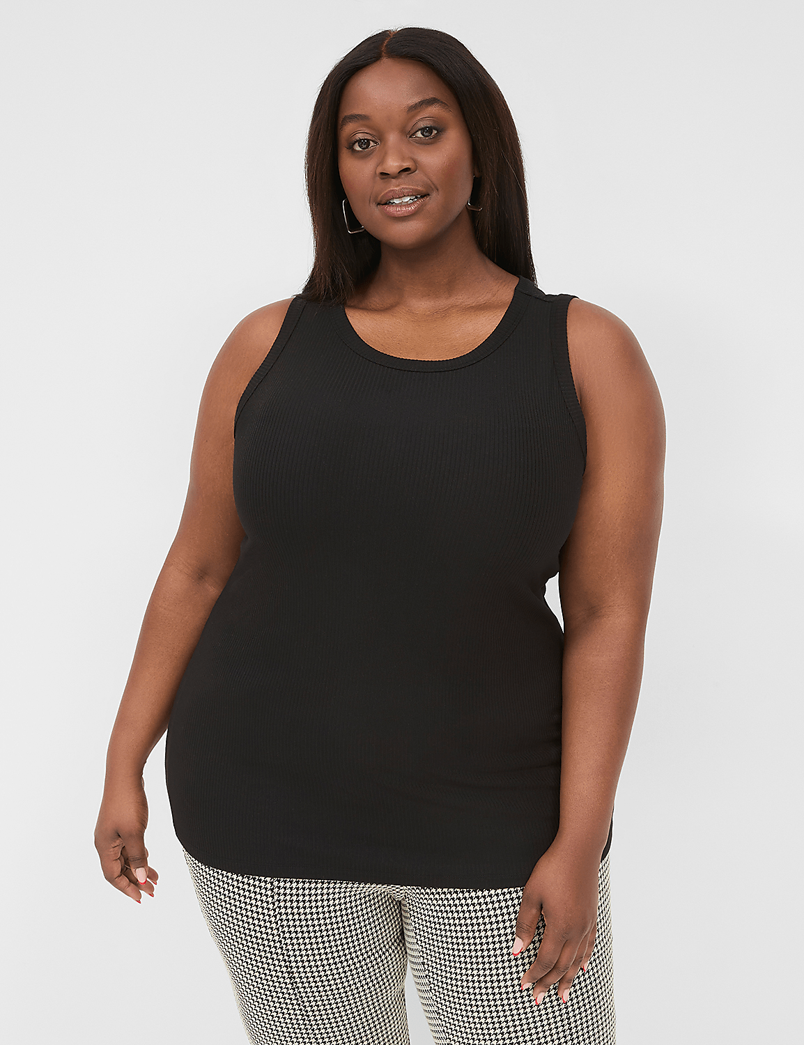High-Neck Rib Tank Product Image 1