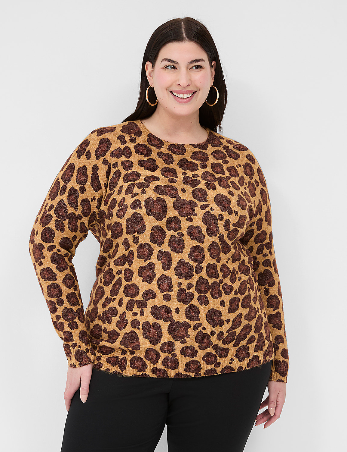 Crew-Neck Animal Printed Sweater Product Image 1