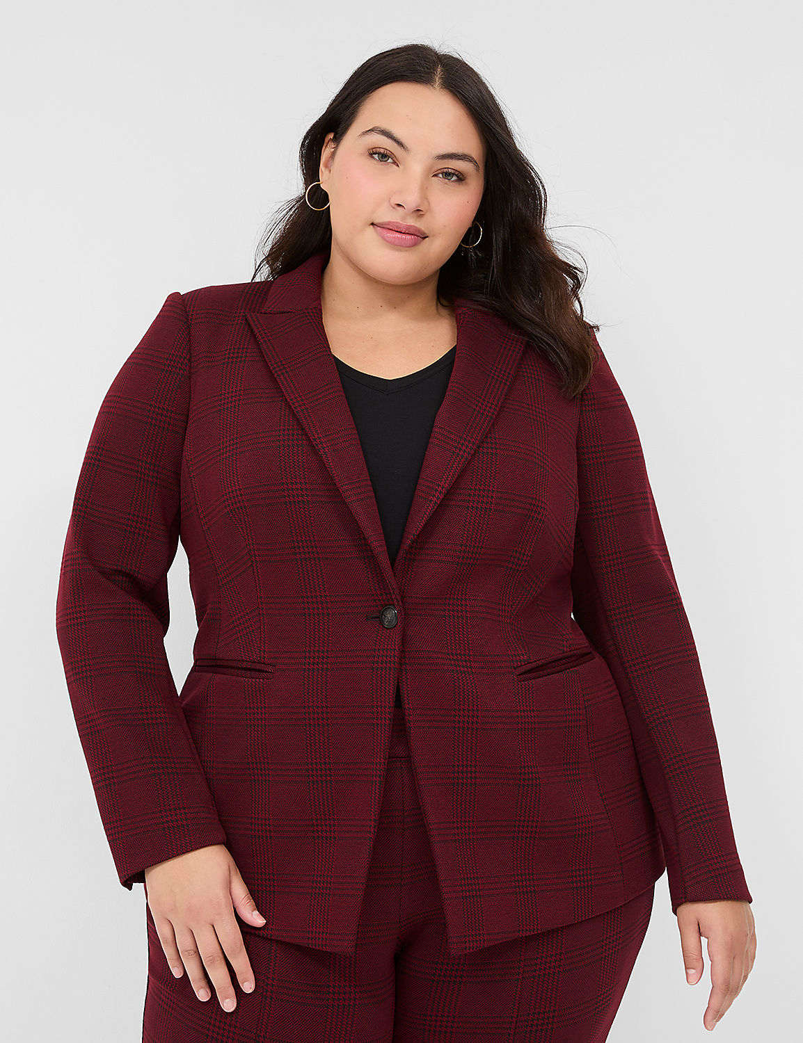 Ponte Single-Button Blazer Product Image 1