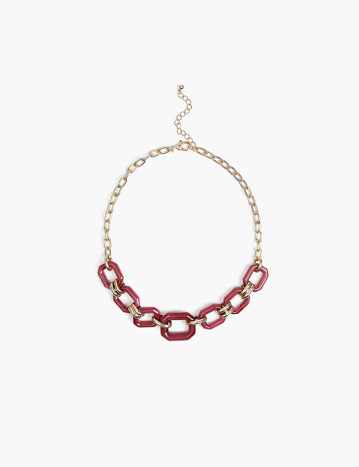 Burgundy Resin Chain Link Necklace Product Image 1
