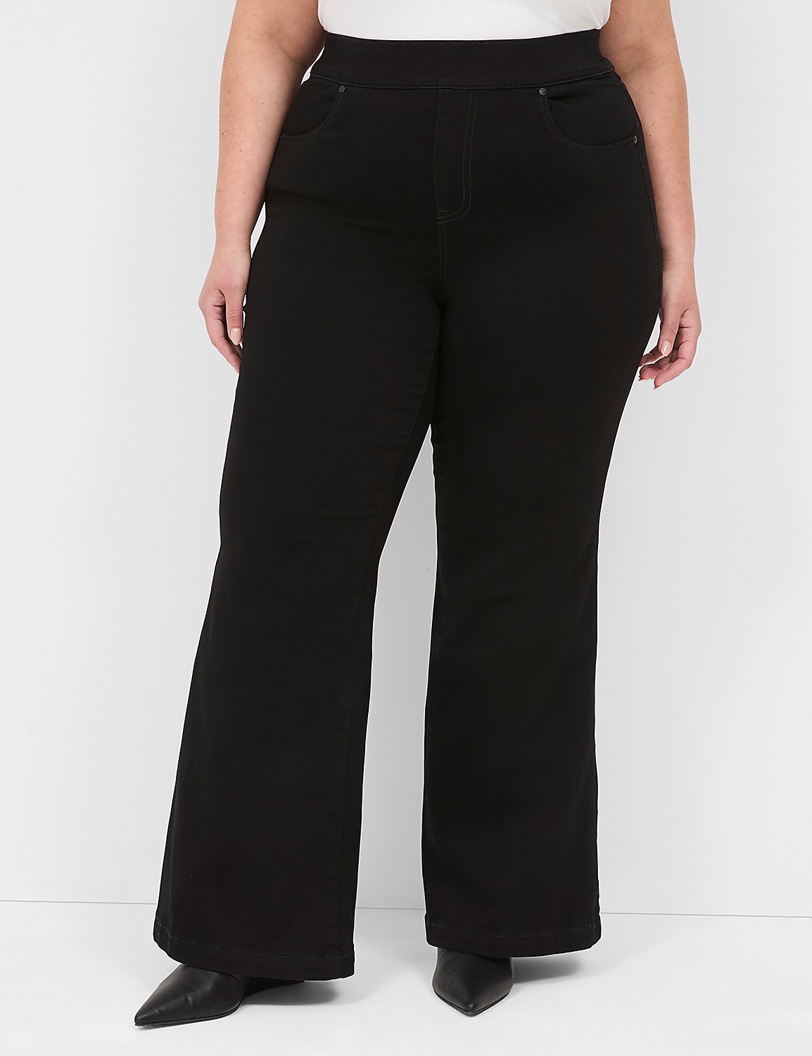 Pull-On Fit High-Rise Flare Jean Product Image 1
