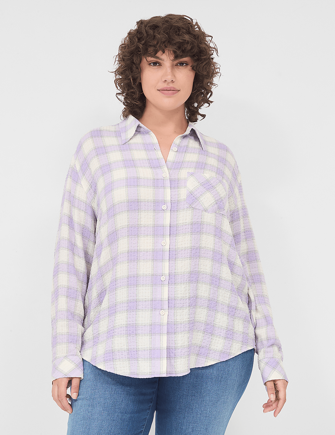 Classic Long Sleeve Button Down Cri | LaneBryant