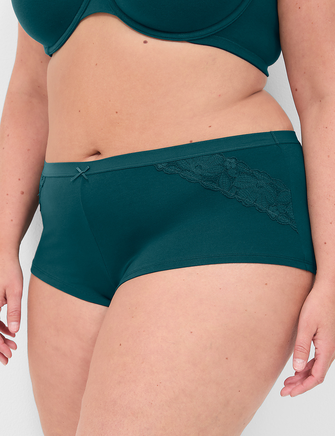 Cotton Boyshort Panty With Lace Trim