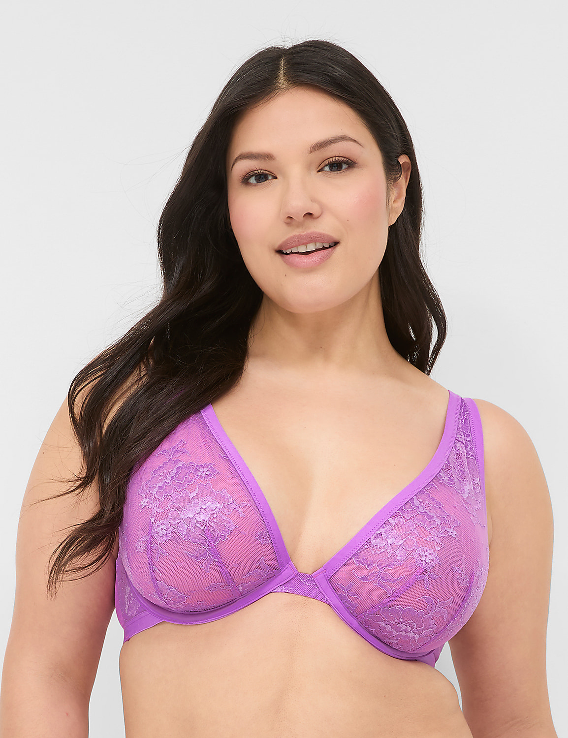 Lace Unlined High Apex Bra Product Image 1