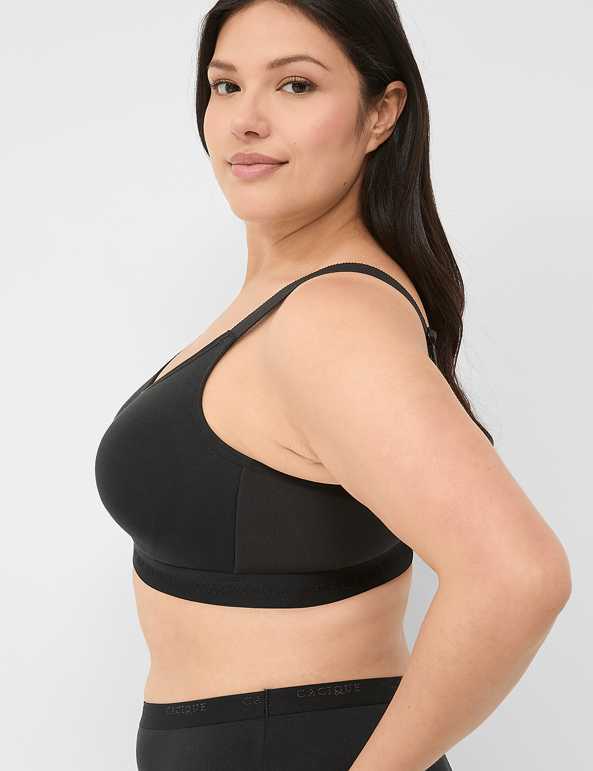 Cotton Scoop-Neck Unlined No-Wire Bra Product Image 3