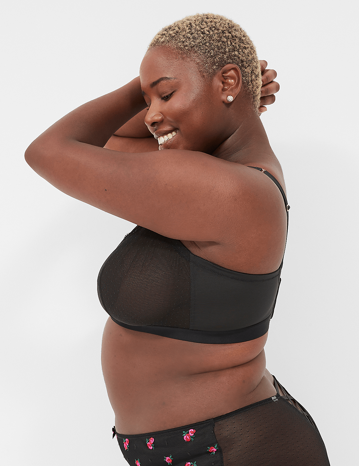 Embroidered No-Wire Triangle Bra Product Image 4