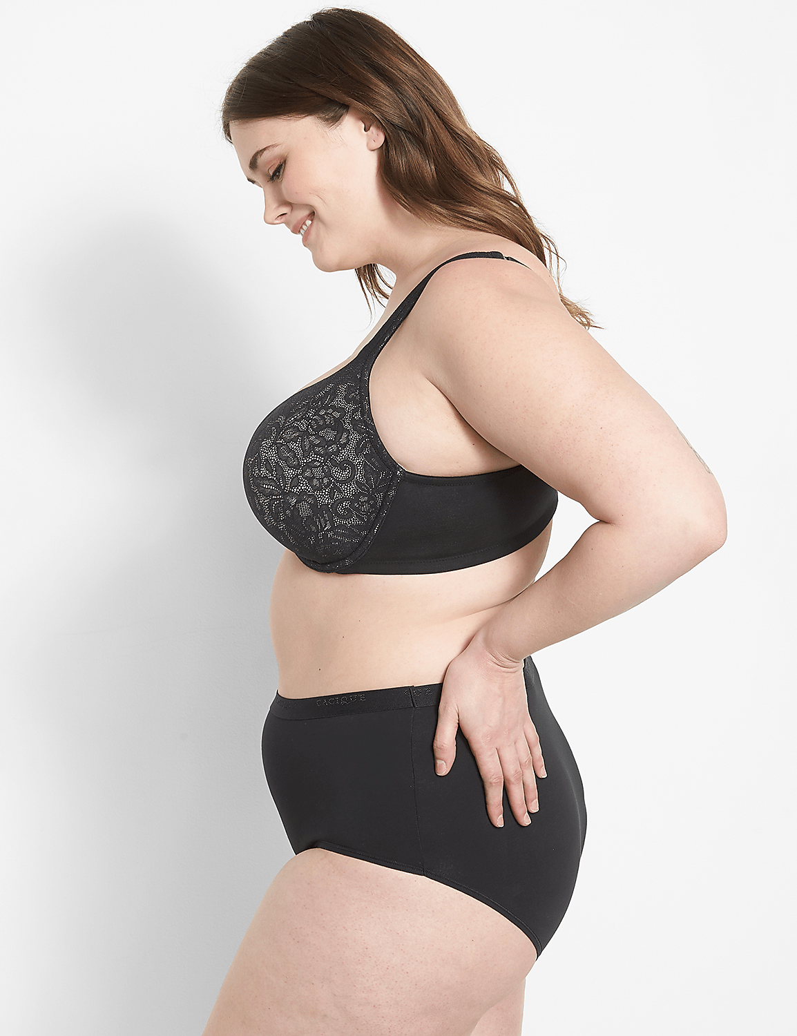 Cotton Boost Plunge Bra With Lace Product Image 3