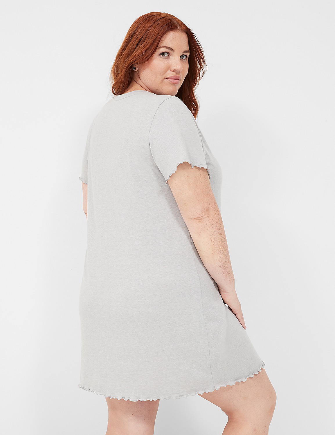 Comfy Cotton Lettuce-Hem Sleepshirt Product Image 2
